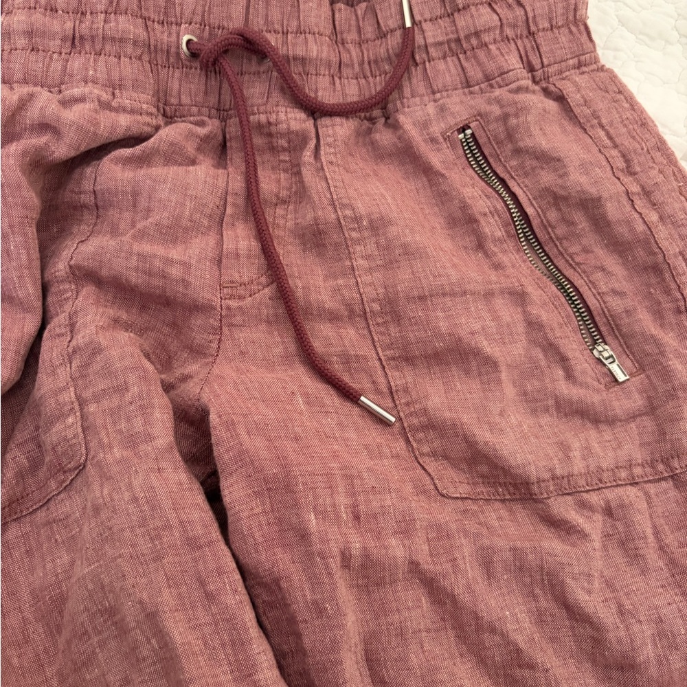 Athleta Linen-Blend Jogger Pants in Dusty Mauve